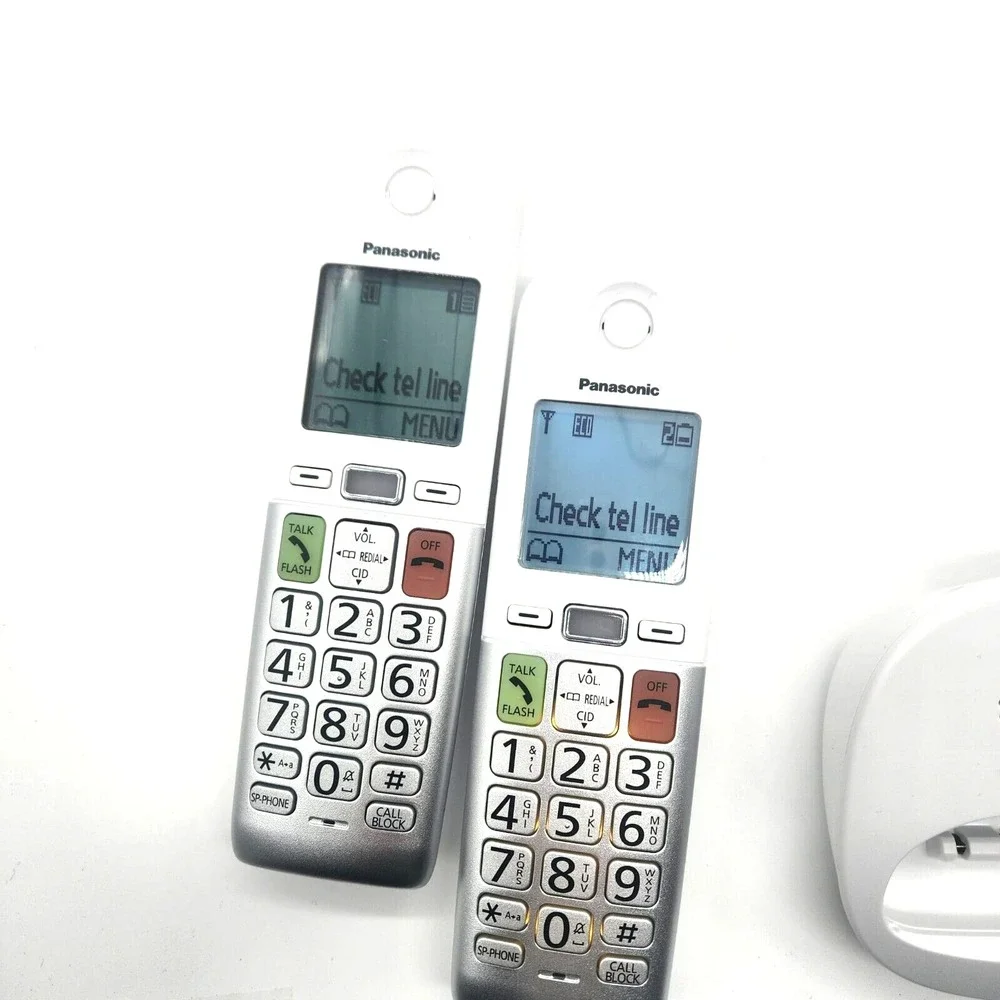 Panasonic Cordless 2 Phone  Large Display & Big Buttons Caller ID‎ KX-TGU432W